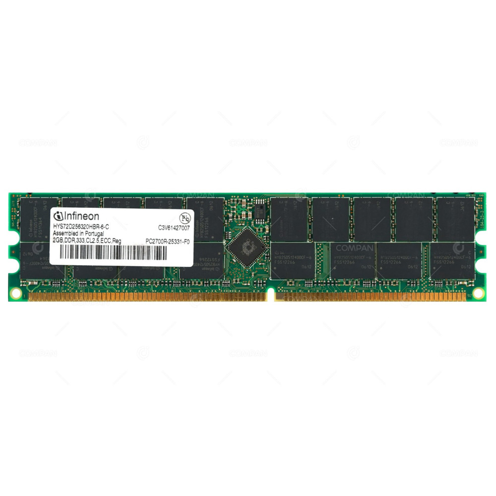 HYS72D256320HBR-6-C INFINEON MEMORY 2GB PC2700R 184-PIN DDR SDRAM 333 CL2.5 ECC DUAL RANK RDIMM -